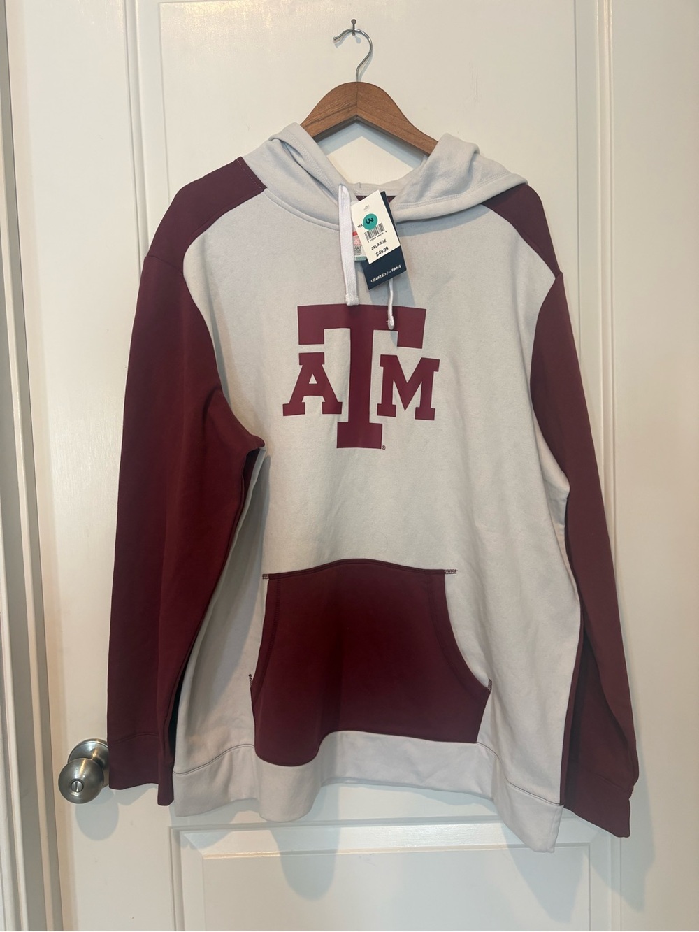 NWT- Fanatics TX A&M Maroon/Wht Hoodie, 2XL